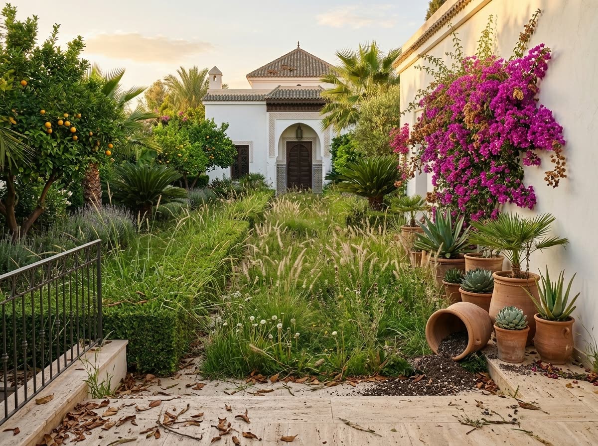 Le même jardin avant l'entretien