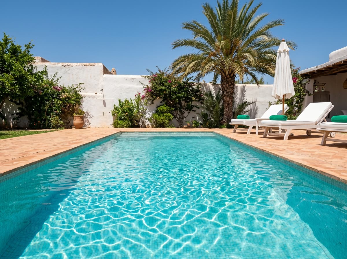 Piscine limpide après entretien